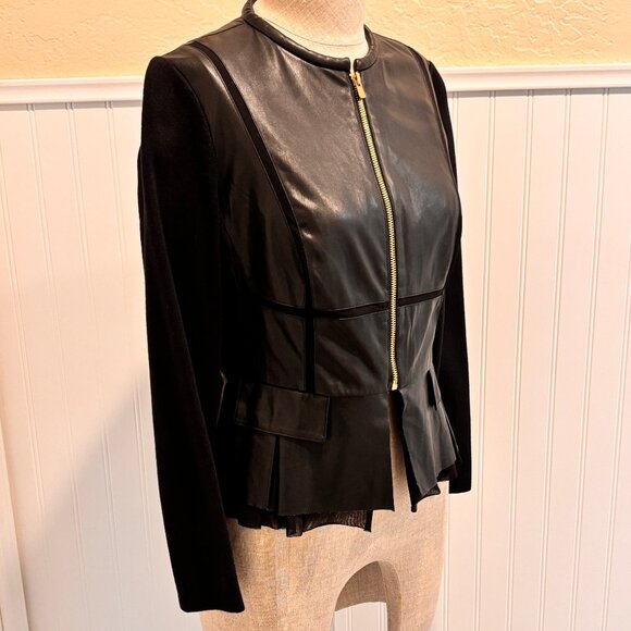 Chico's Faux Leather Jacket Size 0 Petite - Picture 2 of 12